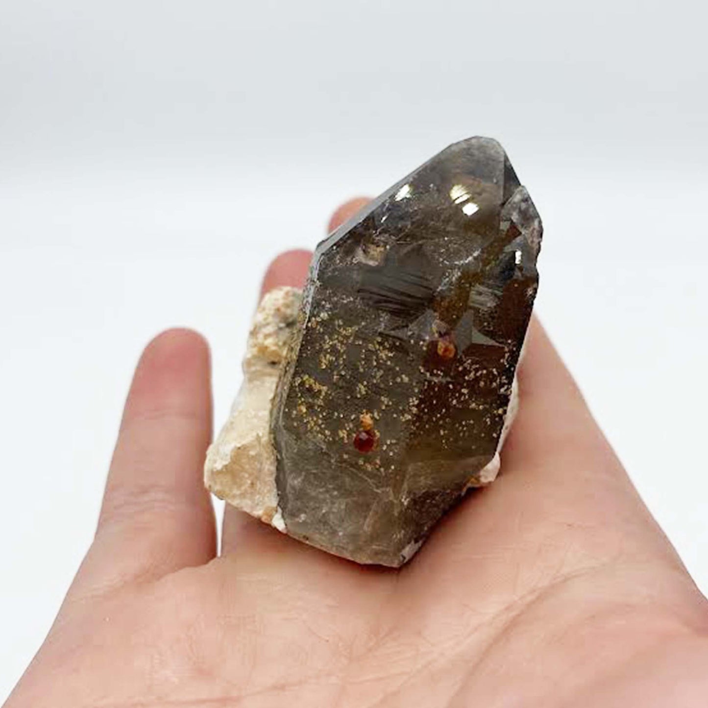 Smokey Quartz w/Spessartine Garnet