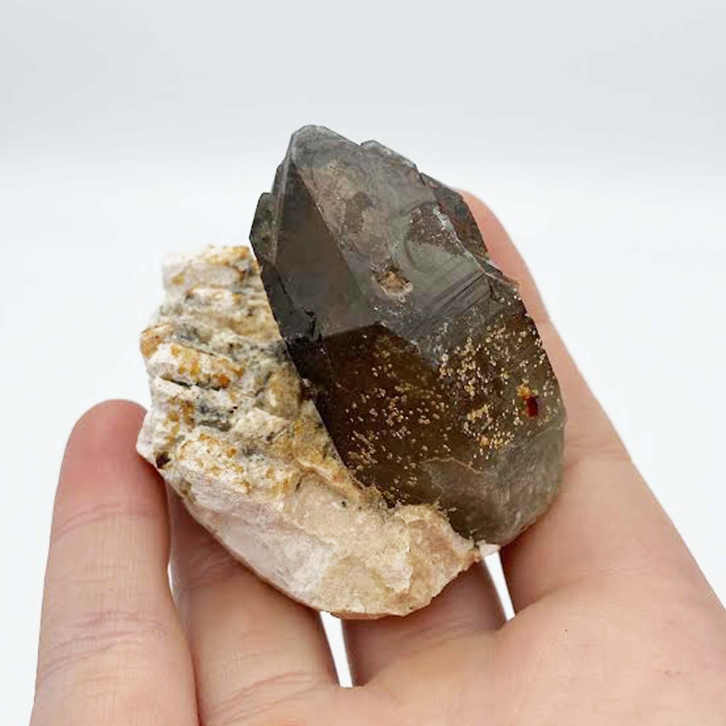 Smokey Quartz w/Spessartine Garnet