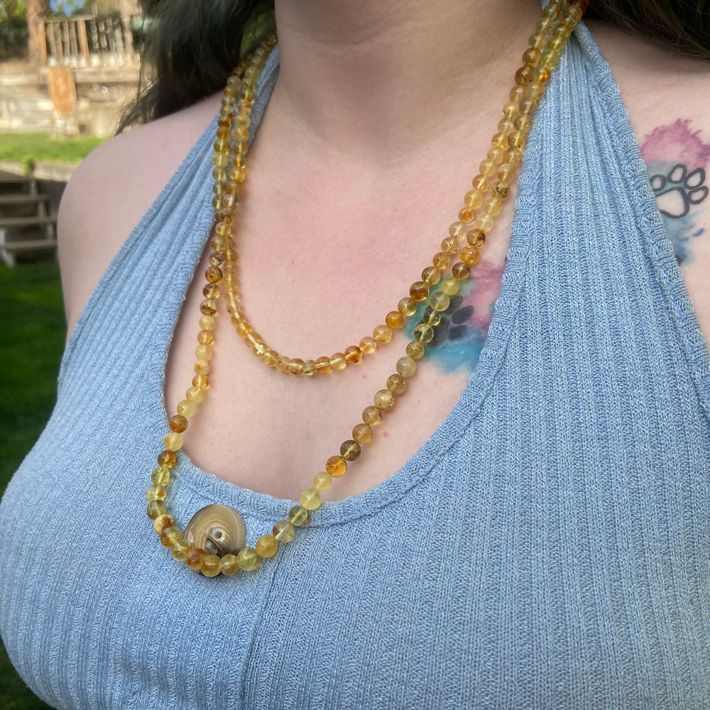 Long Multi-Scotch Amber Necklace