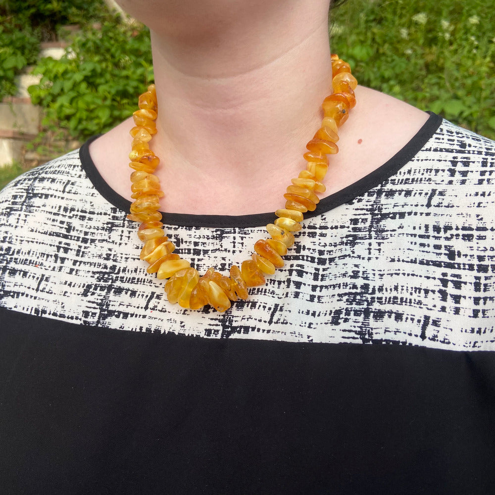 Graduated Butterscotch and Honey Amber Necklace