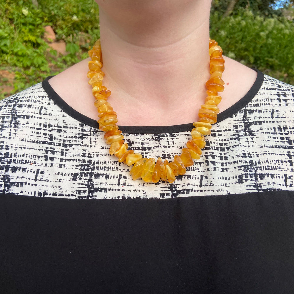 Graduated Butterscotch and Honey Amber Necklace