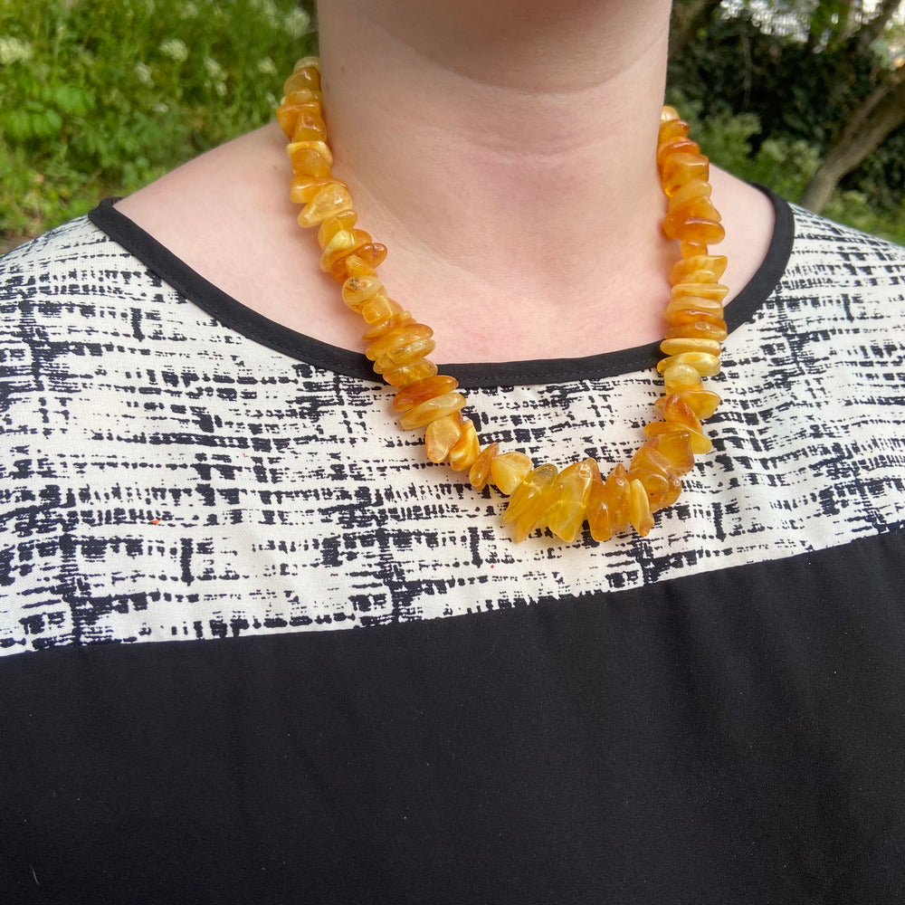 Graduated Butterscotch and Honey Amber Necklace