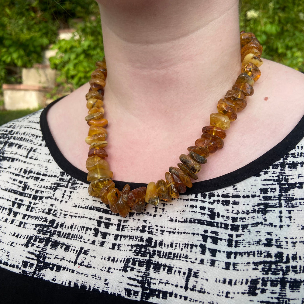 Graduated Cognac and Butterscotch Amber Necklace