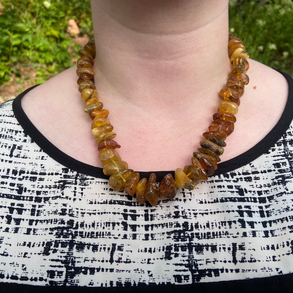 Graduated Cognac and Butterscotch Amber Necklace