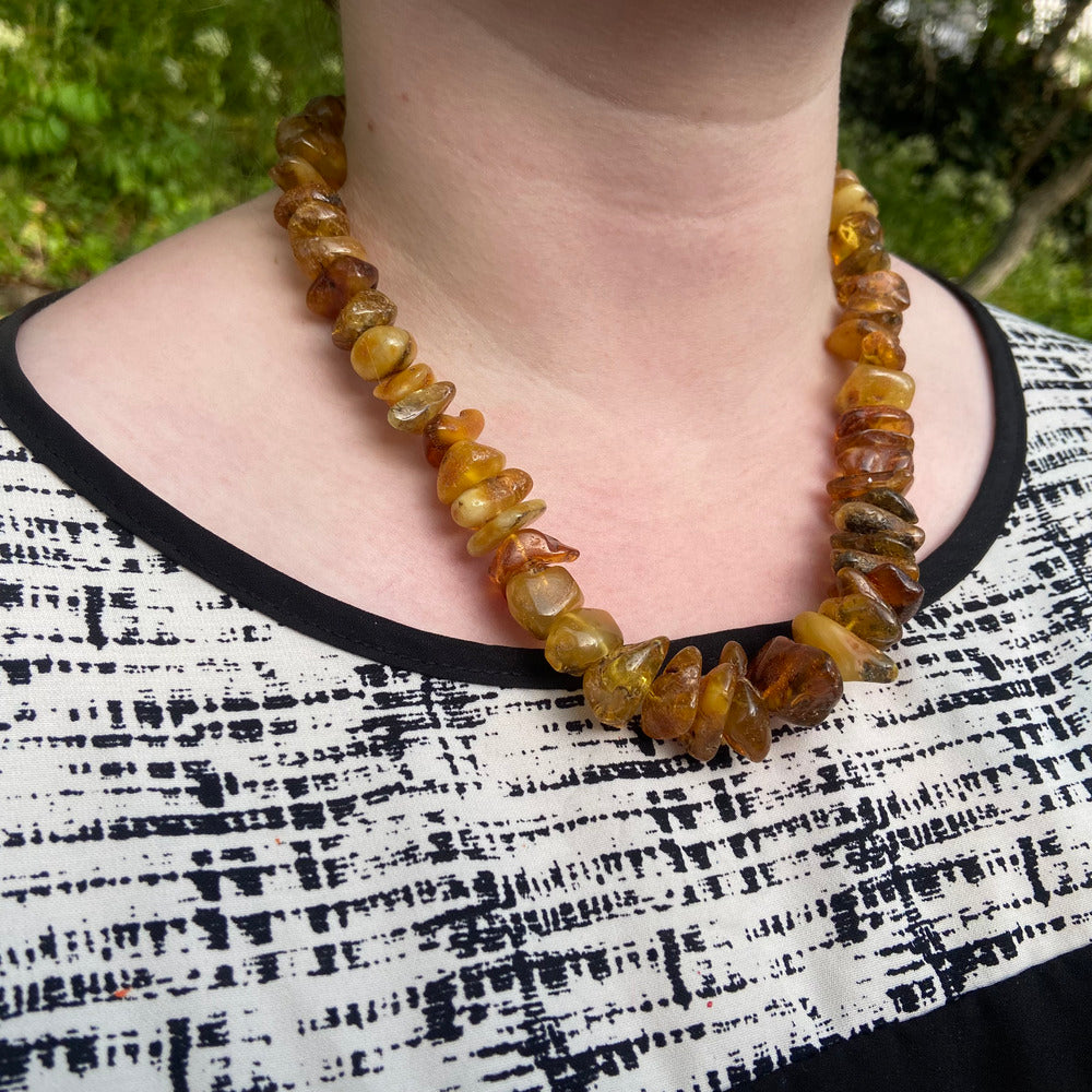 Graduated Cognac and Butterscotch Amber Necklace