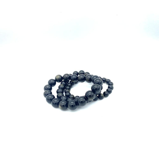 Gold Sheen Obsidian Bead Bracelet