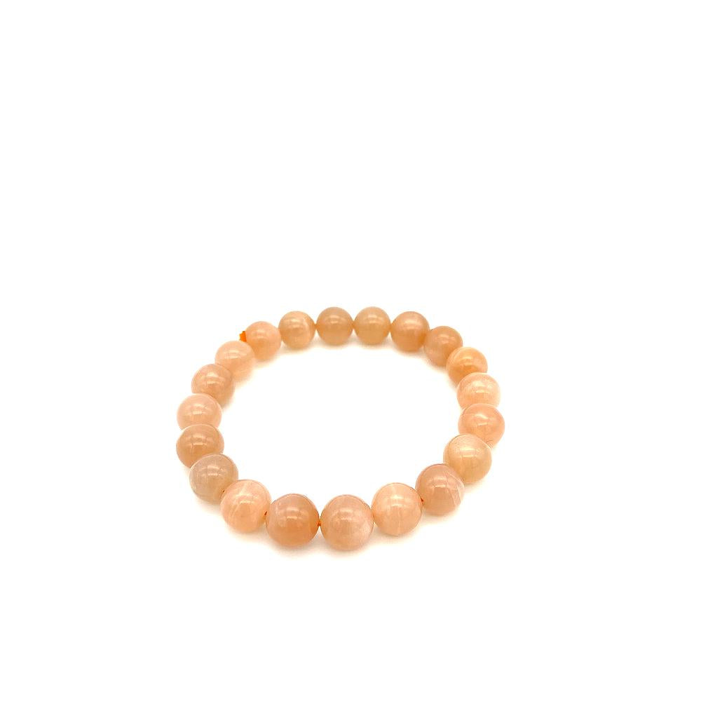 Peach Moonstone Bead Bracelet